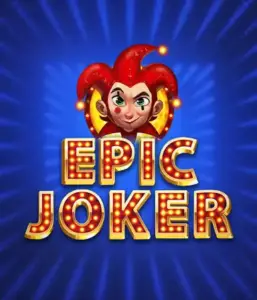 Experience the vibrant world of the Epic Joker game by Relax Gaming, featuring a cheerful joker with a vivid hairstyle against a luminous blue background. This image portrays the joy and humor of classic slots, perfect for fans of classic casino aesthetics, providing a captivating adventure.