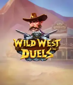  Dive into the daring world of "Wild West Duels" by Pragmatic Play, featuring a gritty gunslinger ready for a showdown. The image displays a resolute cowboy with crossed pistols, set against a desert backdrop. His focused expression and authentic attire capture the essence of the Old West. The game's title is clearly displayed in a striking font, enhancing the exciting theme. 