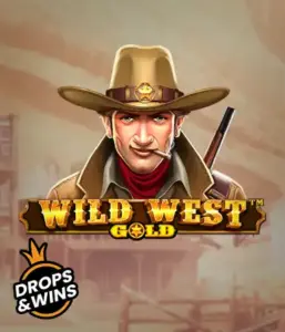  See the bold sheriff of "Wild West Gold," a captivating slot game by Pragmatic Play. The image shows a determined sheriff with a golden star badge, framed by a sun-baked Old West town backdrop. The game's title is boldly featured in a classic font, accentuating the Wild West adventure theme. 